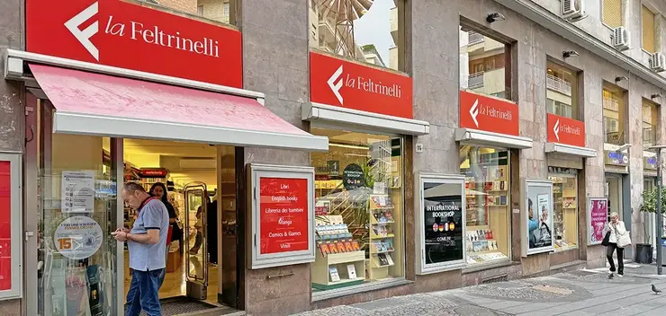 Entrance of La Feltrinelli on Via dei Greci, Naples