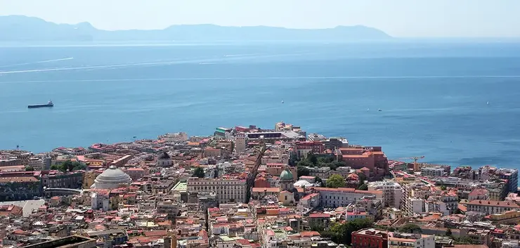Views of Naples with Sorrento on the horizon from Castel Sant'Elmo